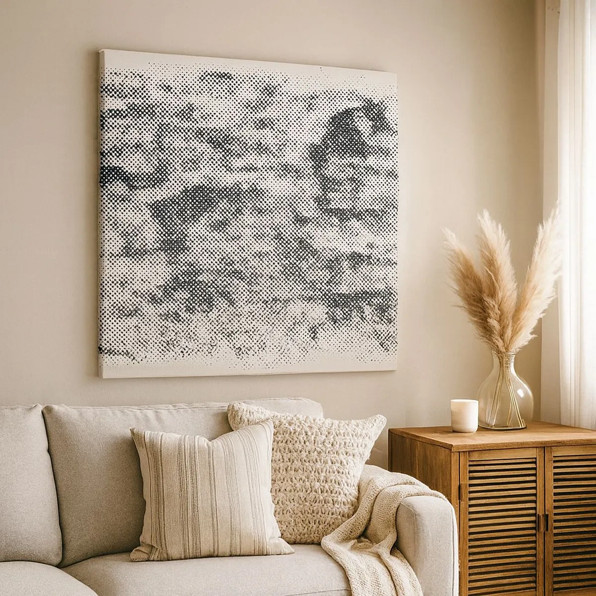 Schilderen op canvas - Mistige compositie - 30x30 cm