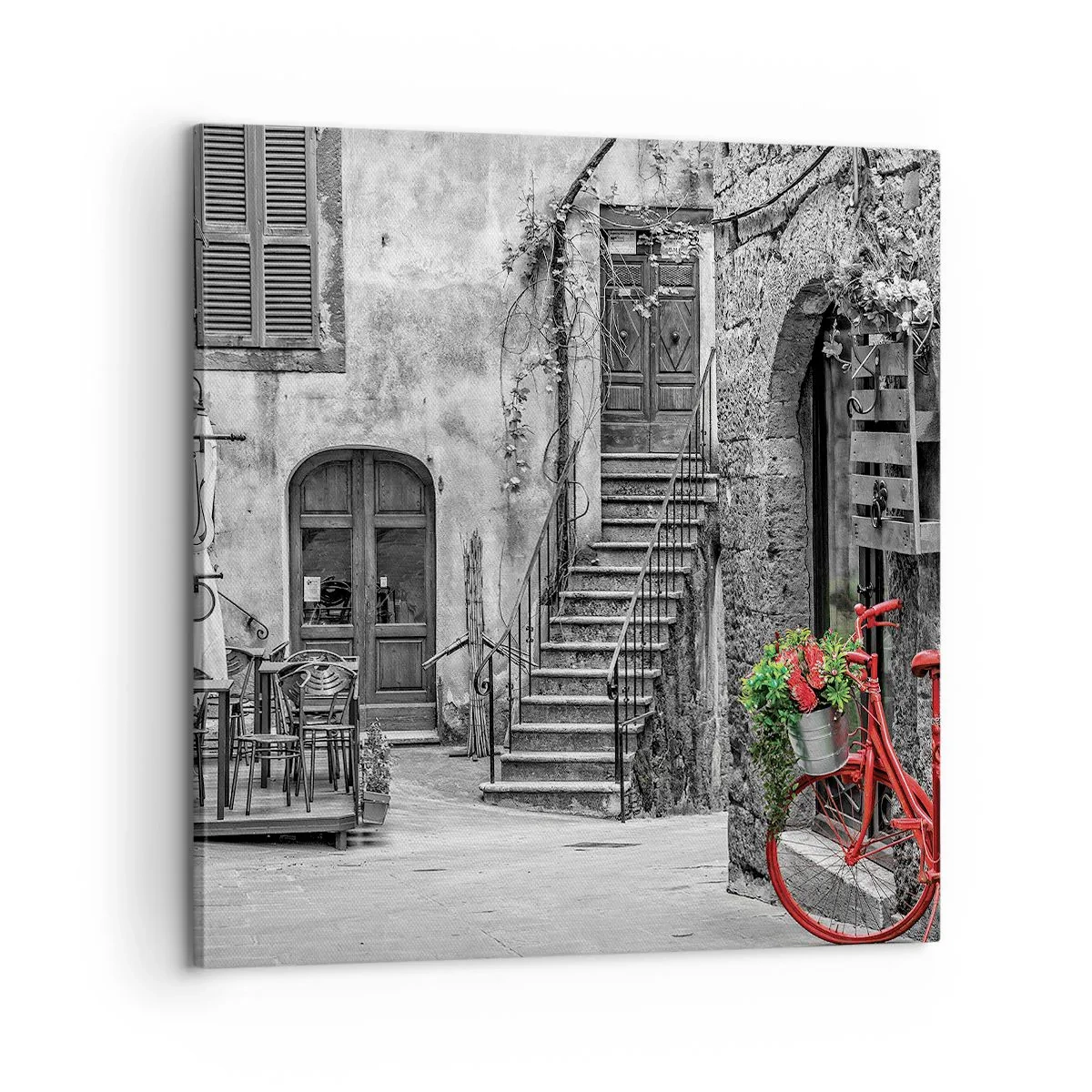 Schilderen op canvas - Toscaanse steeg - 60x60 cm