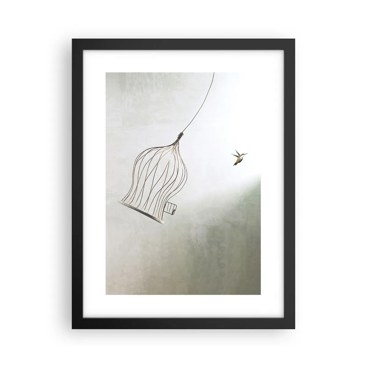 Poster in een zwarte lijst - In je element - 30x40 cm