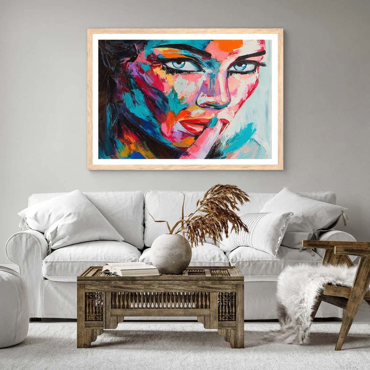 Een poster in een licht eiken lijst - Ons eerste geheim - 100x70 cm