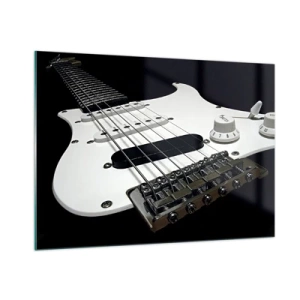 Schilderen op glas - Geluid verborgen in het wit - 100x70 cm