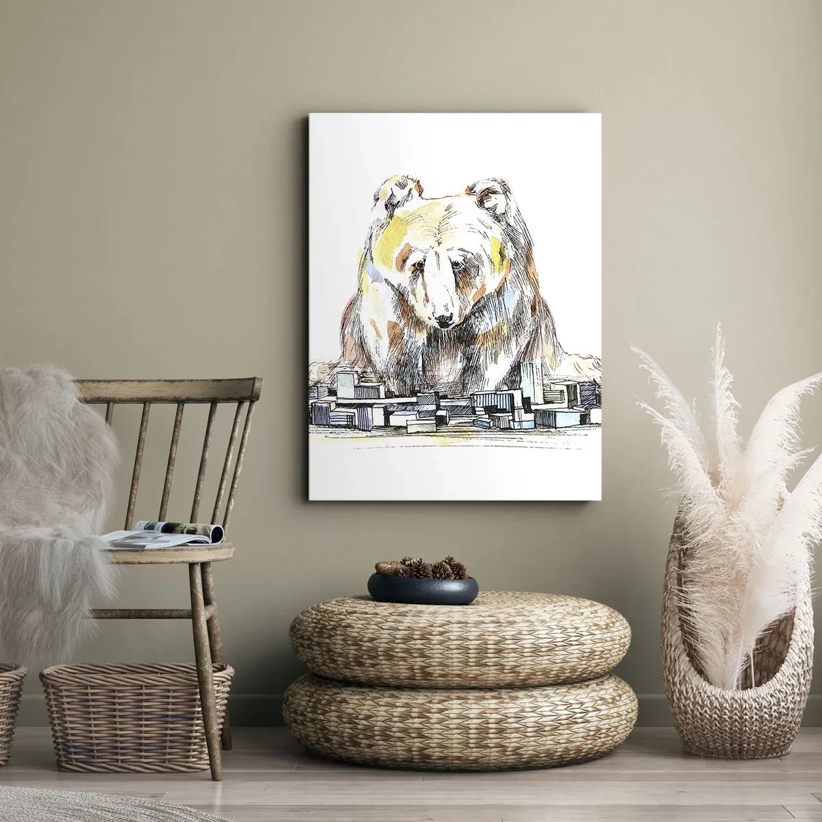 Schilderen op canvas - Hoe kun je zo leven? - 70x100 cm