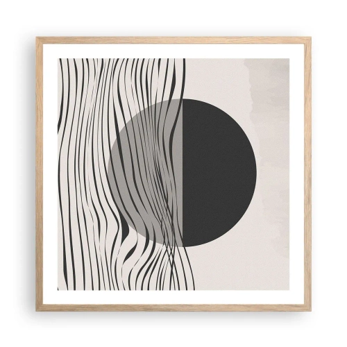 Een poster in een licht eiken lijst - Halve compositie - 60x60 cm