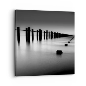 Schilderen op canvas - Grijze verte in de mist - 30x30 cm