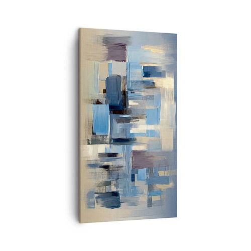 Schilderen op canvas - Blauwe constructie - 45x80 cm