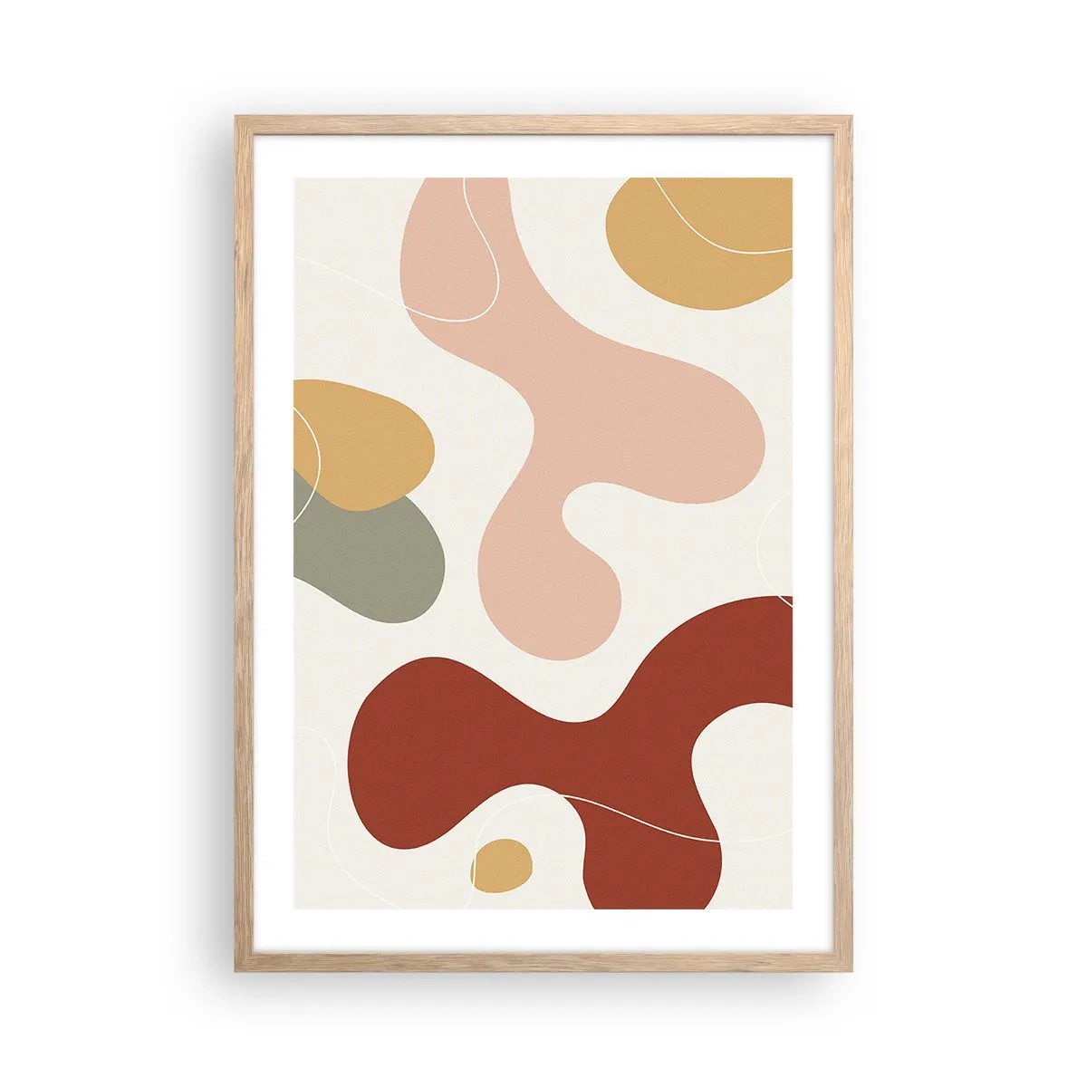 Een poster in een licht eiken lijst - Kronkels of krullen? - 50x70 cm