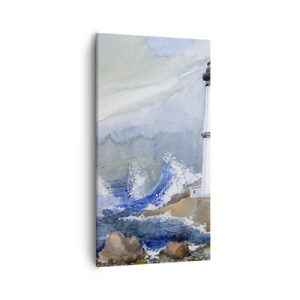 Schilderen op canvas - Tegen de duisternis en de storm - 55x100 cm