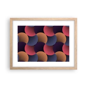 Een poster in een licht eiken lijst - In een cirkelvormig ritme - 40x30 cm