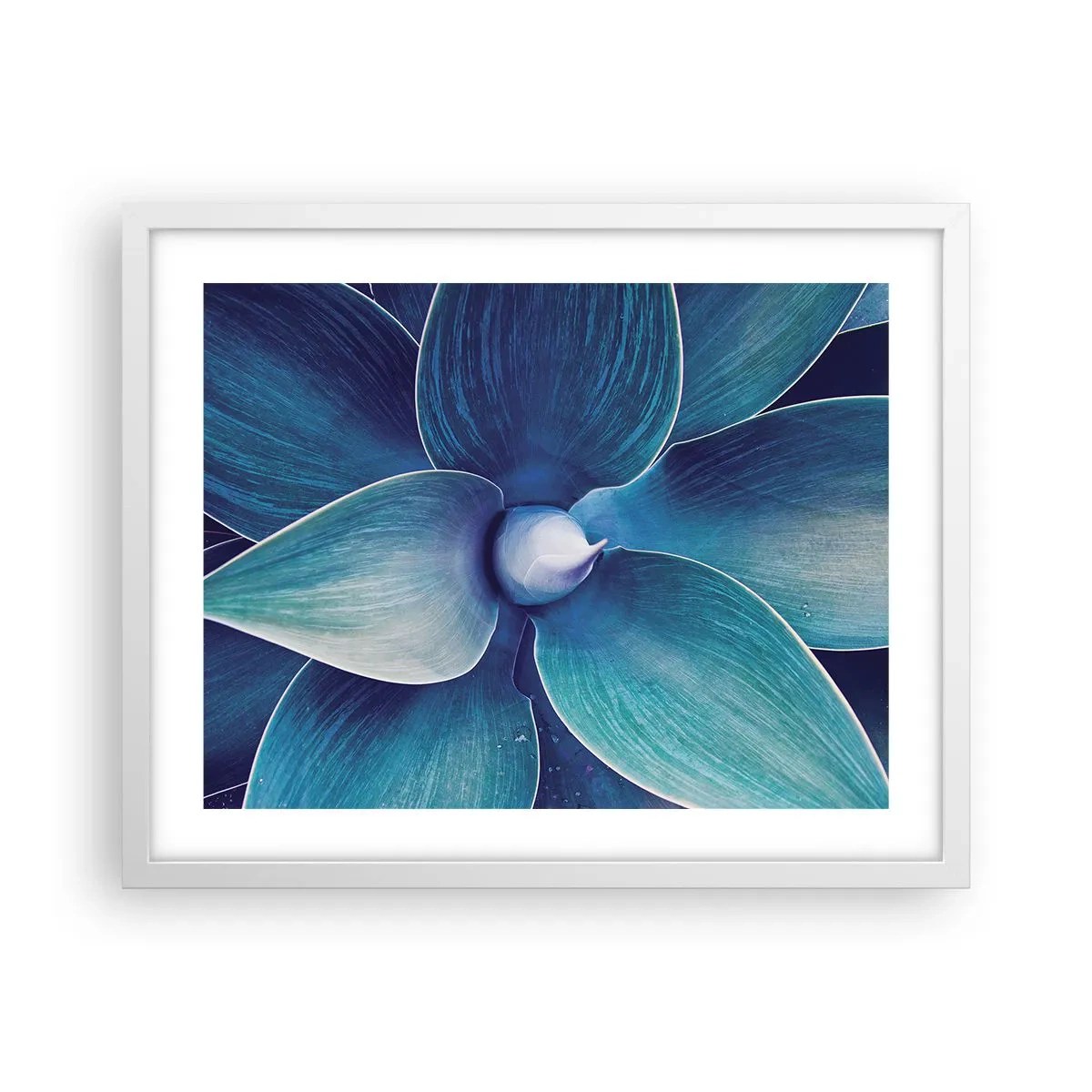Poster in een witte lijst - Blauw uit de lucht - 50x40 cm