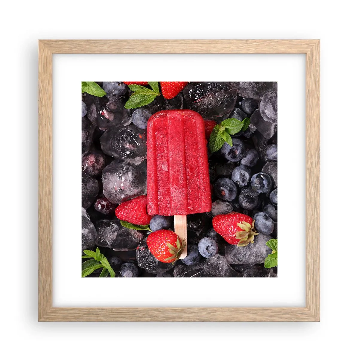 Een poster in een licht eiken lijst - De smaak van hete zomer - 30x30 cm