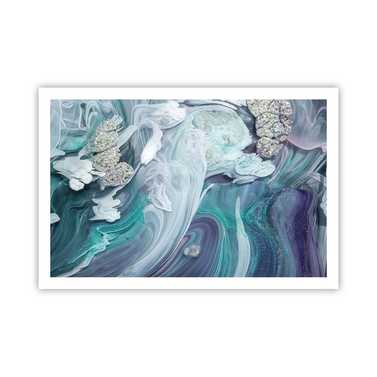 Poster - Stromingen van hemelsblauw - 91x61 cm
