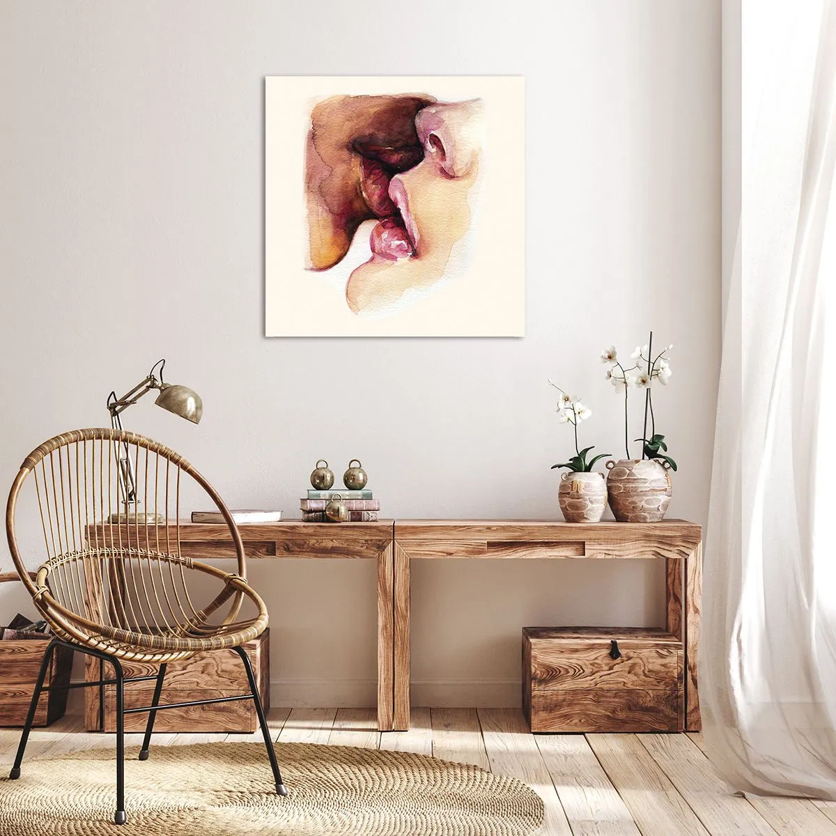 Schilderen op canvas - Zoals dag en nacht, aarde en lucht - 60x60 cm