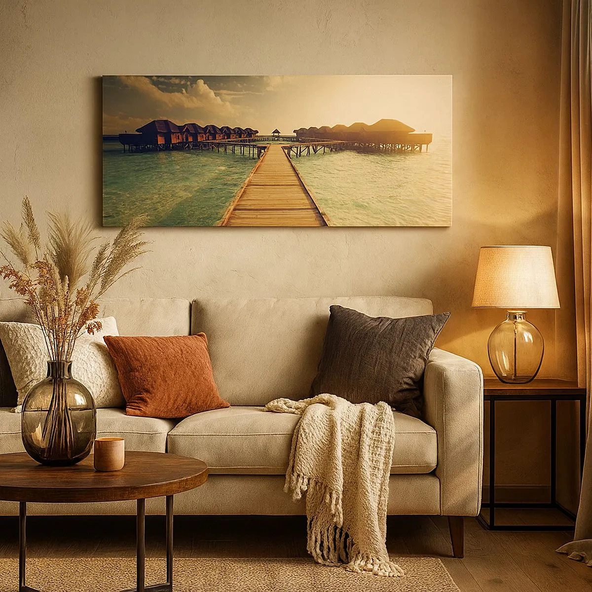 Schilderen op canvas - Een warme uitnodiging - 100x40 cm