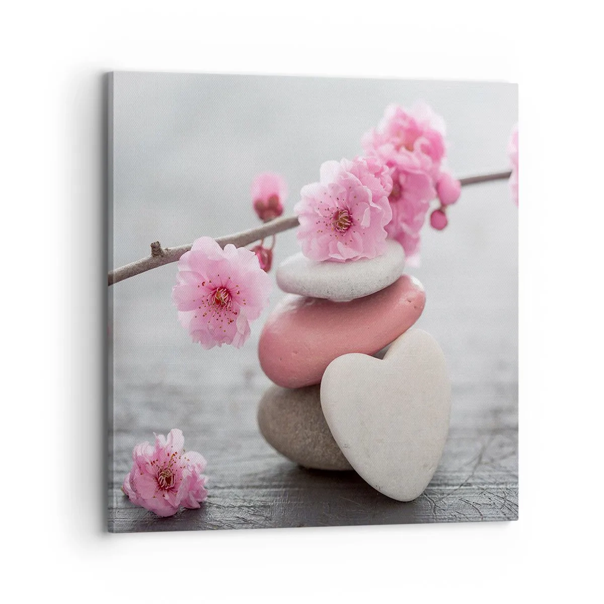 Schilderen op canvas - Gelukzaligheid met een kersenbloesem - 70x70 cm