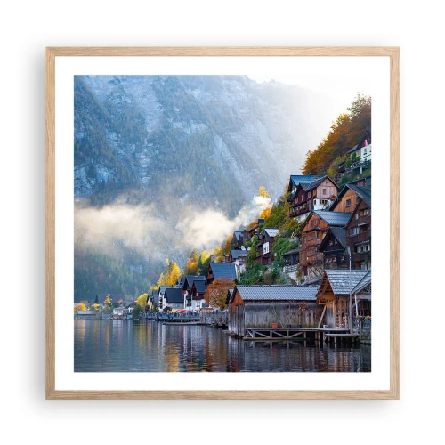 Een poster in een licht eiken lijst - Alpine sfeer - 60x60 cm