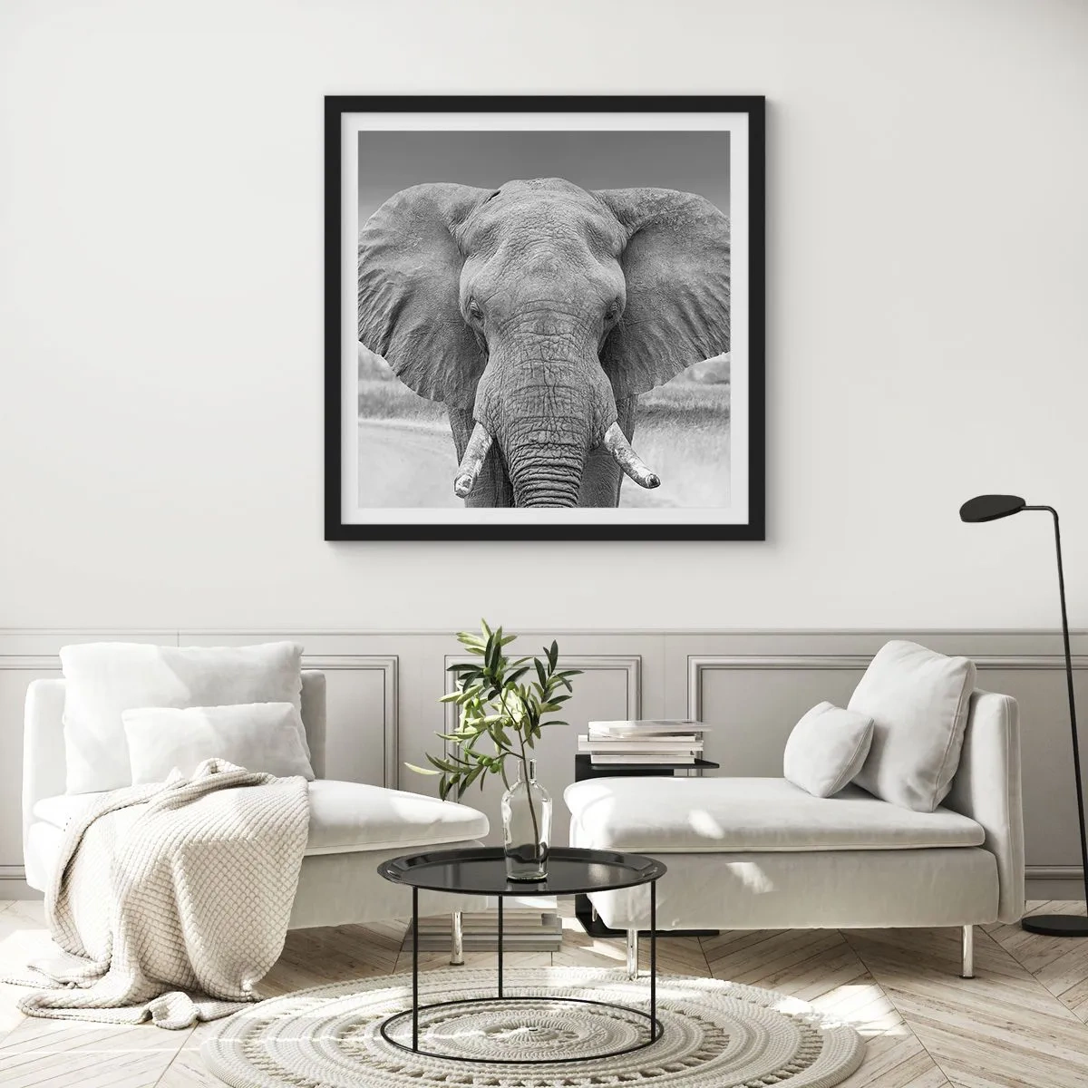 Poster in een zwarte lijst - Welkom in mijn wereld - 30x30 cm