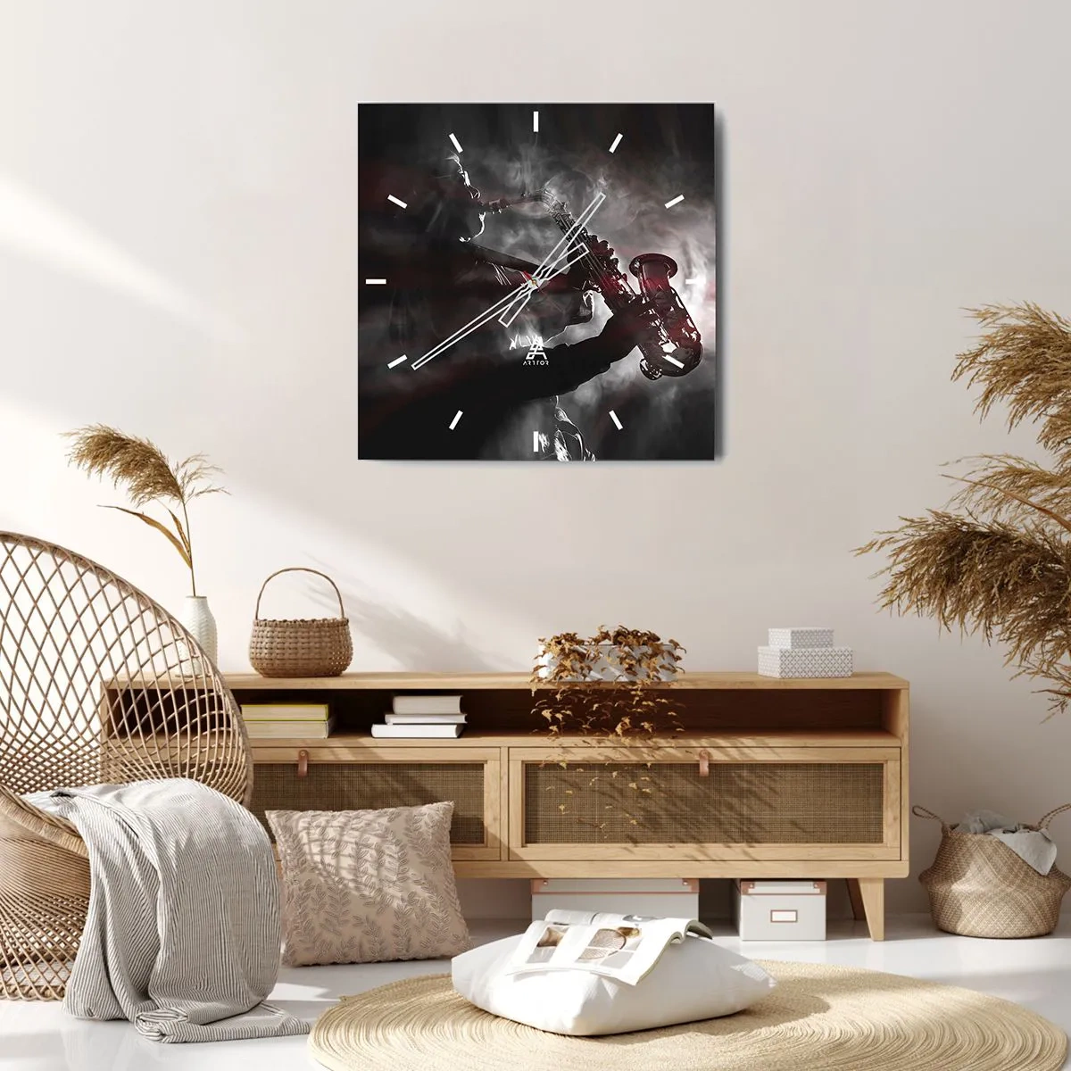 Wandklok - Klok - In de dampen van jazz - 30x30 cm