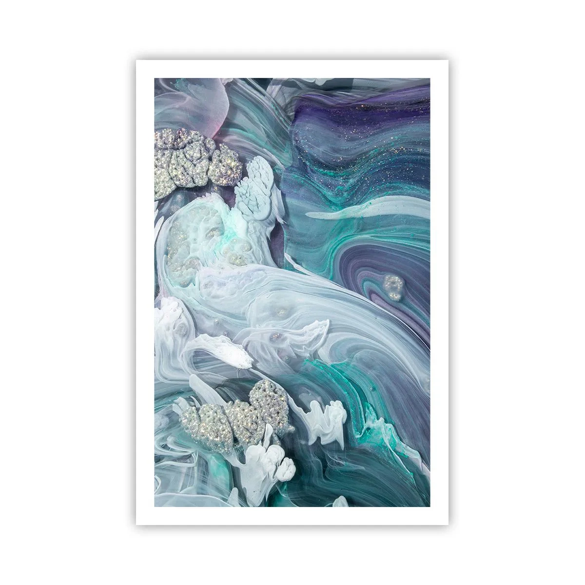 Poster - Stromingen van hemelsblauw - 61x91 cm