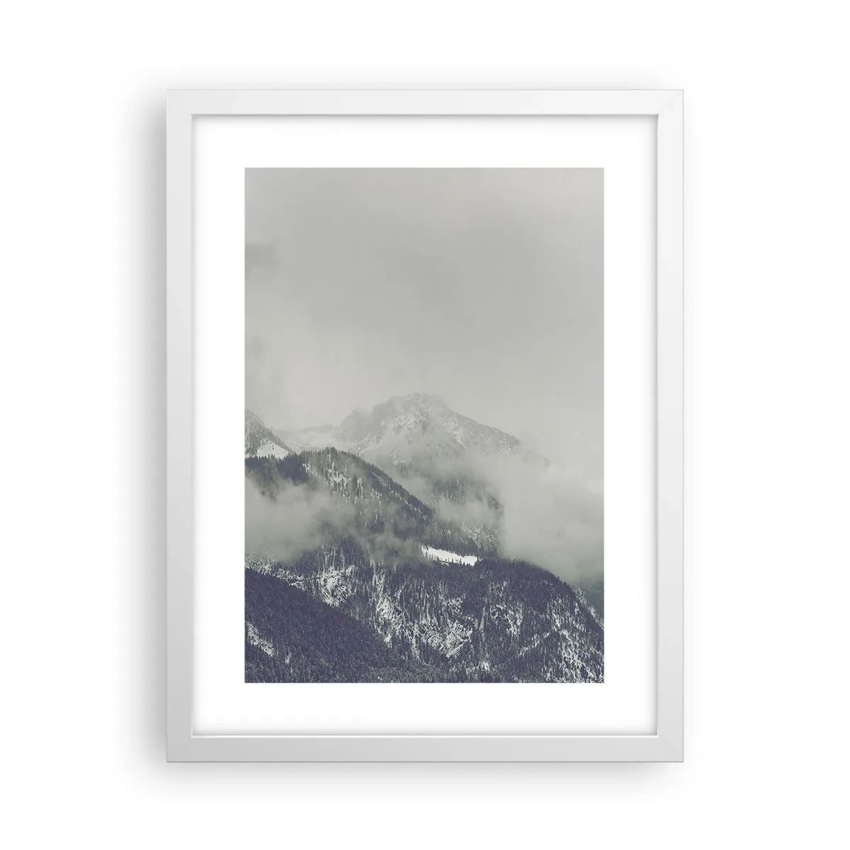 Poster in een witte lijst - Mistige vallei - 30x40 cm