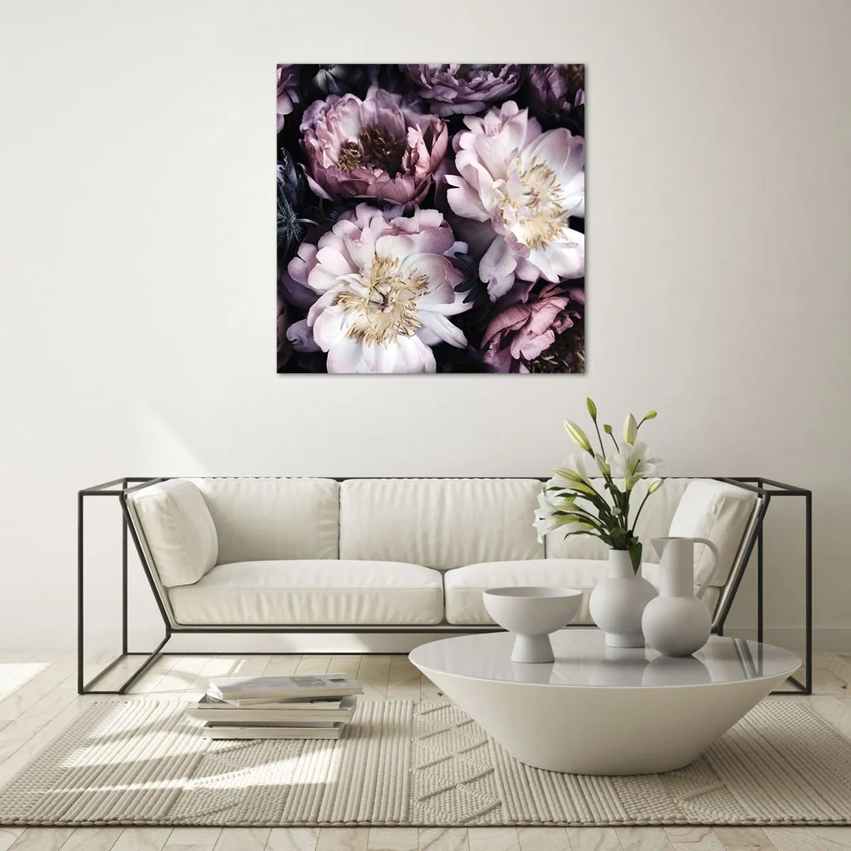 Schilderen op glas - Boeket ouderwets - 70x70 cm