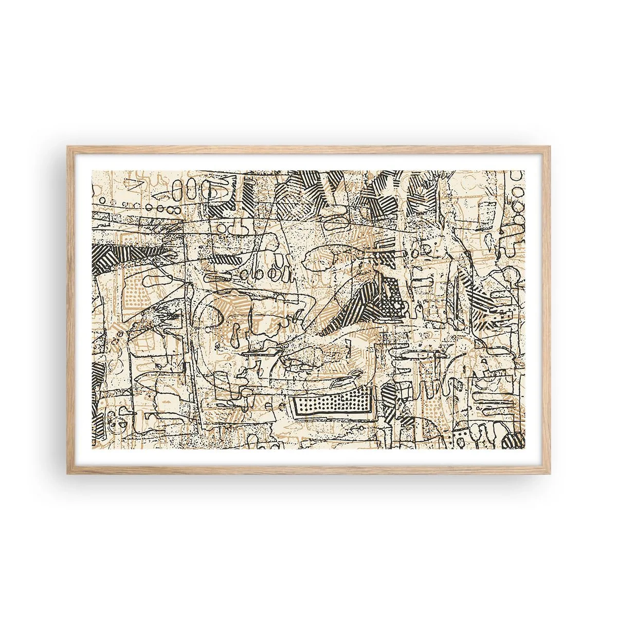 Een poster in een licht eiken lijst - Het wacht om te worden gedecodeerd - 91x61 cm