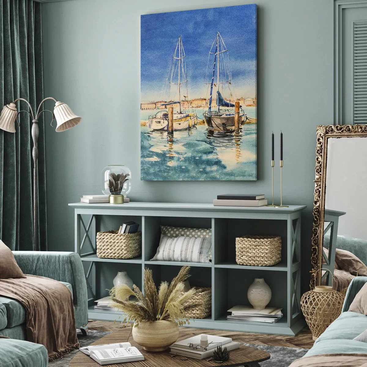Schilderen op canvas - Zonnige lagune - 50x70 cm