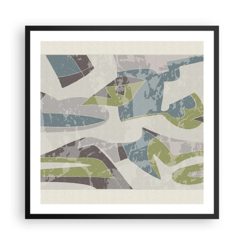 Poster in een zwarte lijst - Compositie achter het glas - 60x60 cm