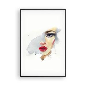 Poster in een zwarte lijst - Weerspiegeld in een druppel water - 61x91 cm