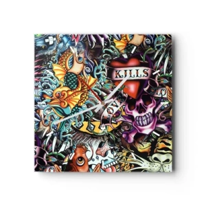 Wandklok - Klok - De droom van de tatoeëerder - 40x40 cm