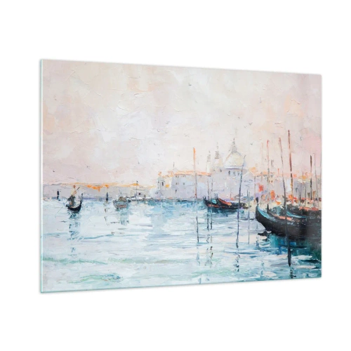 Schilderen op glas - Achter het water, achter de mist - 100x70 cm