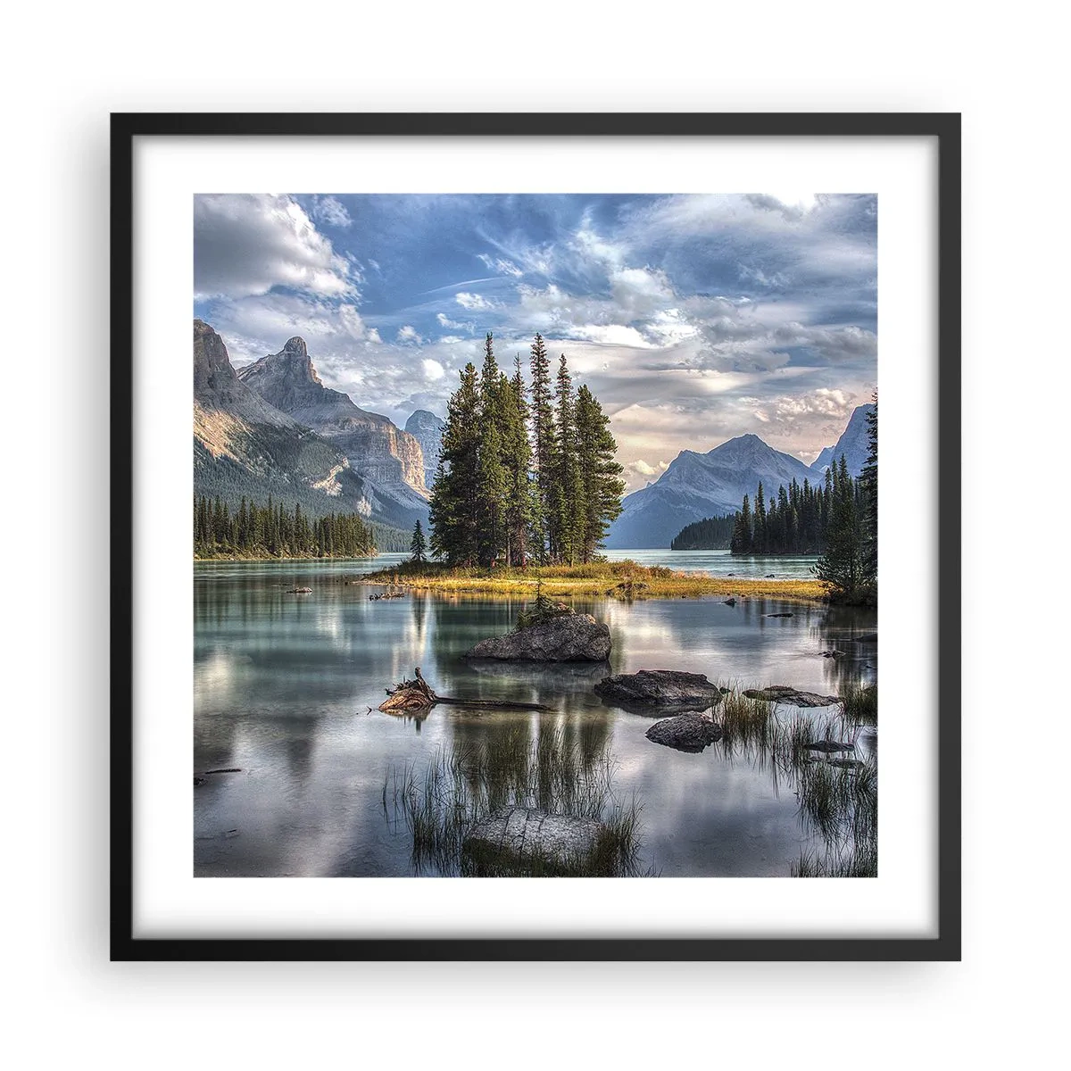 Poster in een zwarte lijst - Aan het grote en schone water ... - 50x50 cm