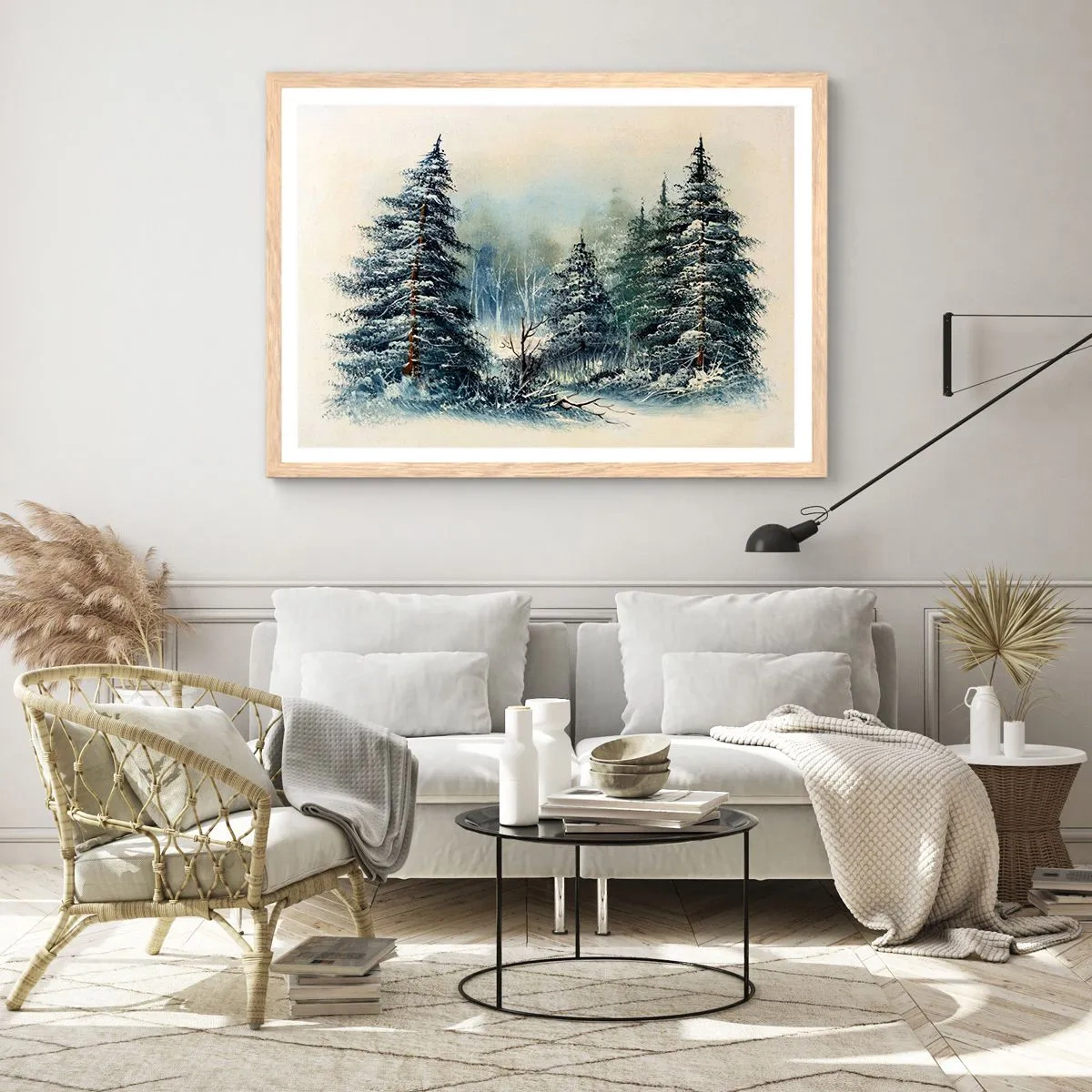 Een poster in een licht eiken lijst - Klaar voor kerst - 100x70 cm