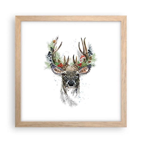 Een poster in een licht eiken lijst - In een feestelijk gewaad - 30x30 cm