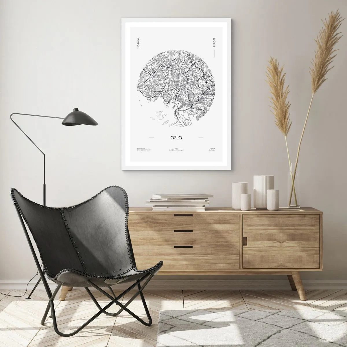 Poster in een witte lijst - Anatomie van Oslo - 40x50 cm