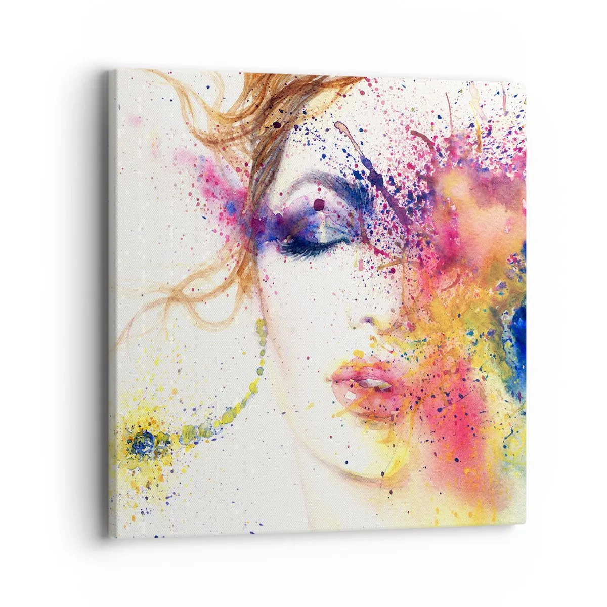 Schilderen op canvas - Regenboogduizeligheid - 40x40 cm