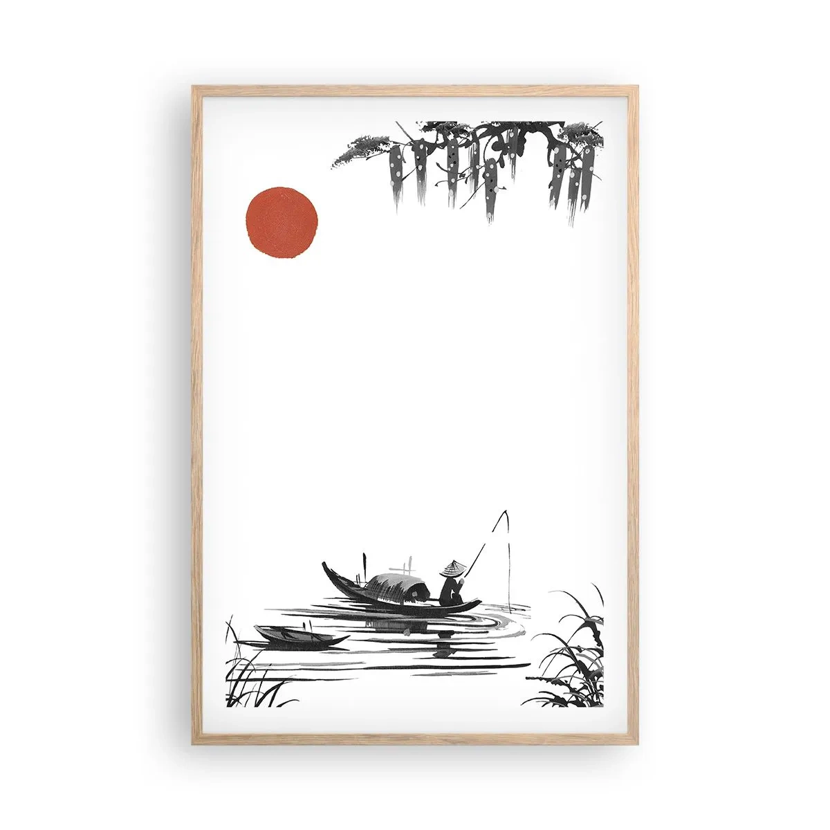Een poster in een licht eiken lijst - Aziatische middag - 61x91 cm