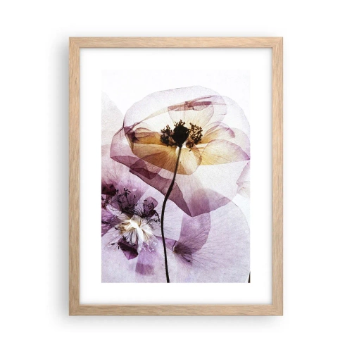 Een poster in een licht eiken lijst - Transparante lichaamsbloemen - 30x40 cm