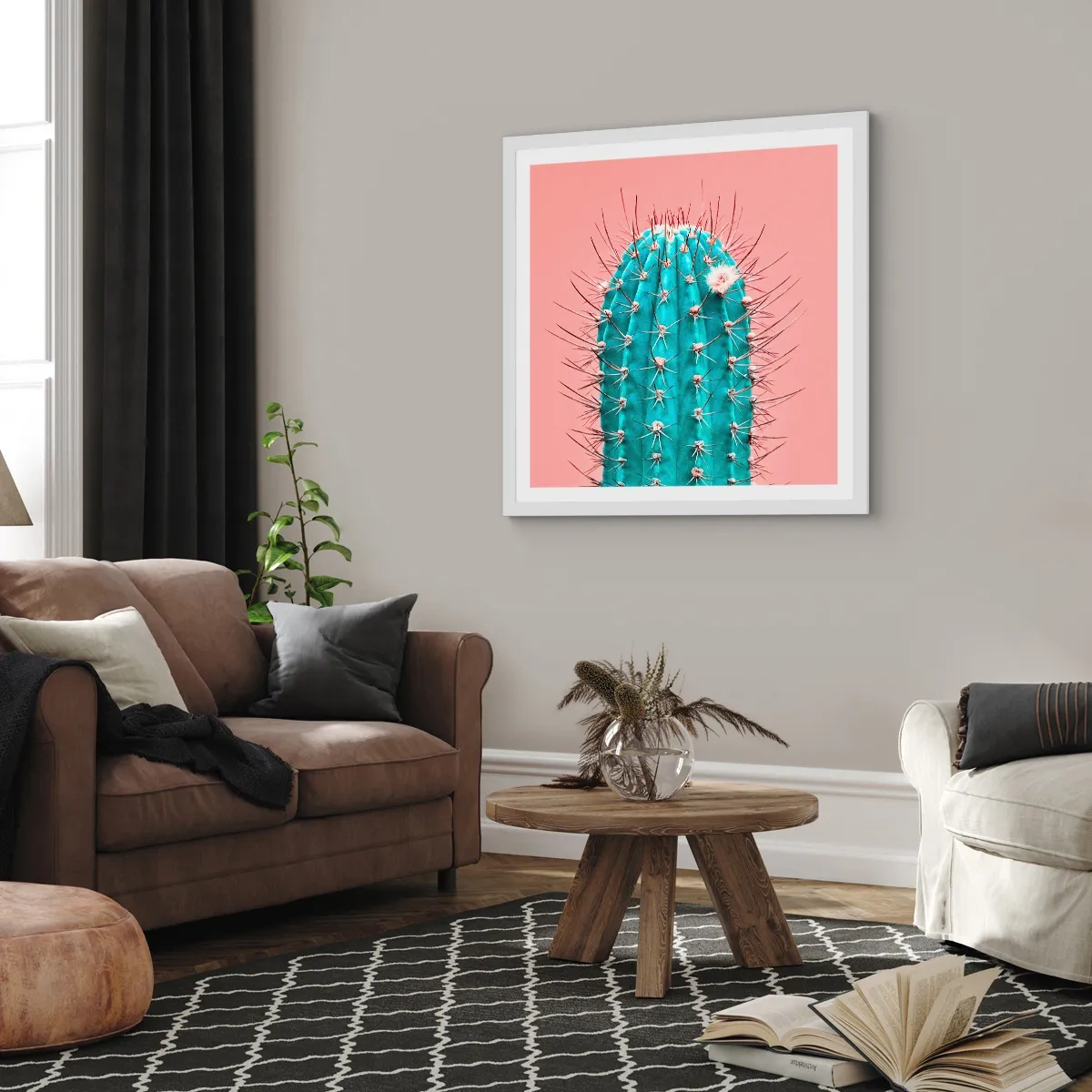 Poster in een witte lijst - Kijk gewoon - 40x40 cm