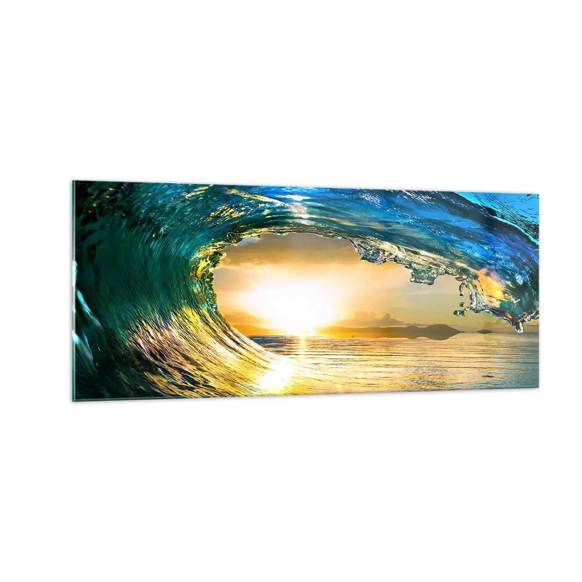 Schilderen op glas - In een smaragd-gouden kristal - 100x40 cm