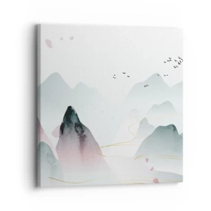 Schilderen op canvas - Over de toppen - 30x30 cm