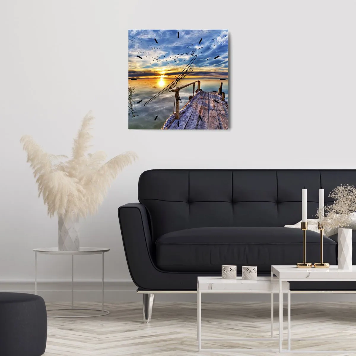 Wandklok - Klok - De wind gaat rusten - 30x30 cm