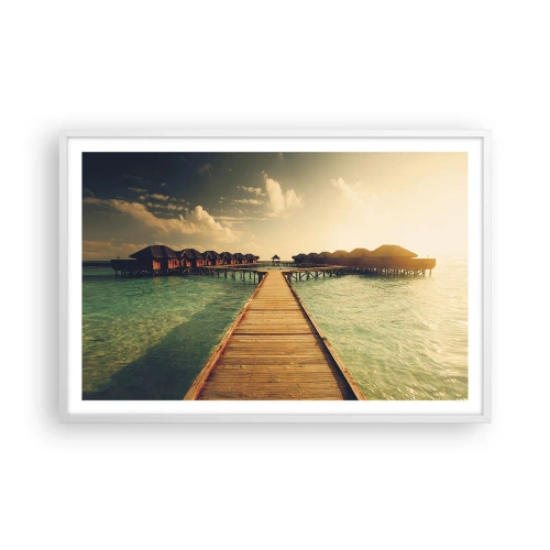 Poster in een witte lijst - Een warme uitnodiging - 91x61 cm