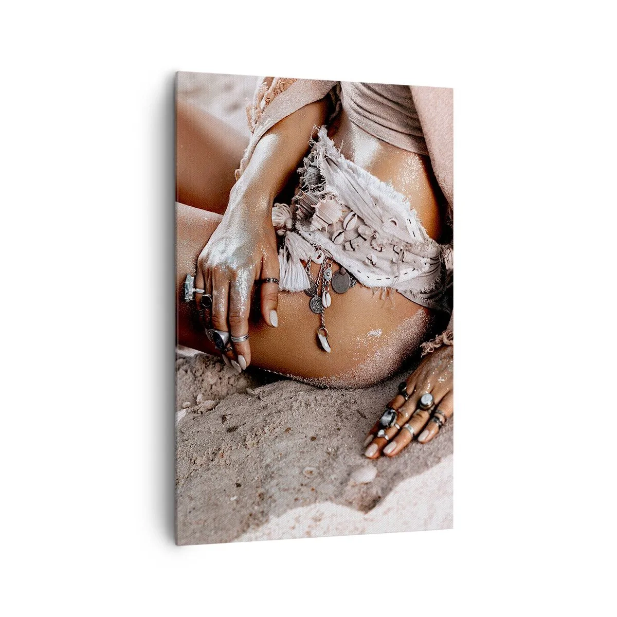 Schilderen op canvas - Door de golven gegooid? - 80x120 cm