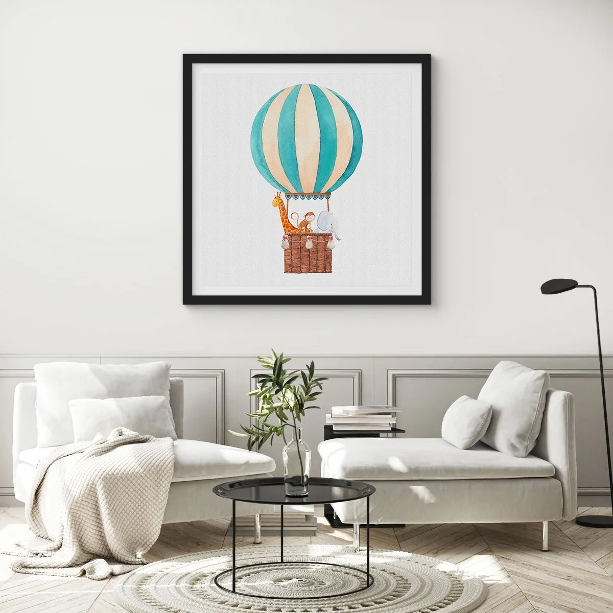 Poster in een zwarte lijst - Fantastische reis - 40x40 cm