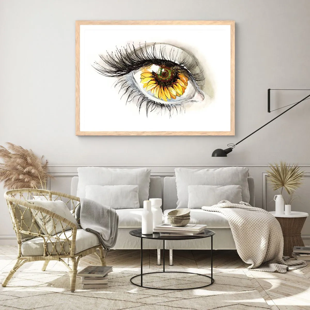 Een poster in een licht eiken lijst - Een look zo warm als de zomer - 40x30 cm
