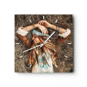 Wandklok - Klok - Op weg naar de zomer van de liefde - 40x40 cm