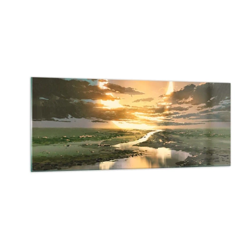 Schilderen op glas - Ergens in een sterrenstelsel ver, ver weg - 100x40 cm