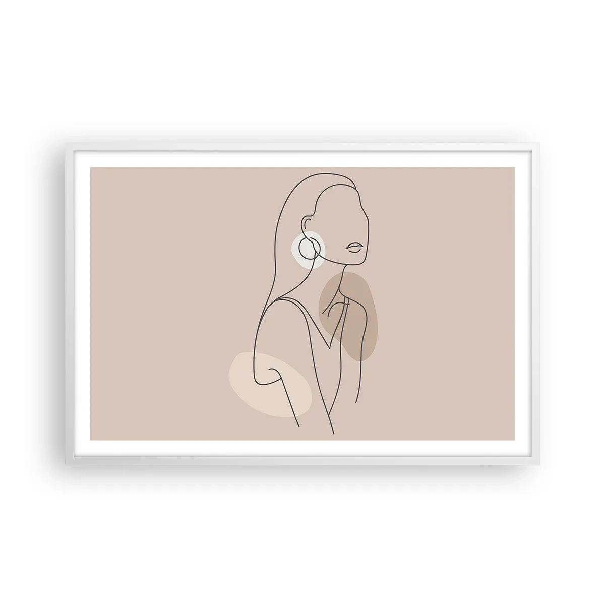 Poster in een witte lijst - meisjesachtig icoon - 91x61 cm