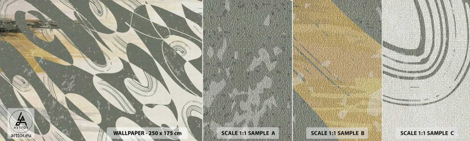 Fotobehang Monster Premium Canvas - Ritmische abstractie - Abstractie, Modern, Op leeftijd - 100x30 cm