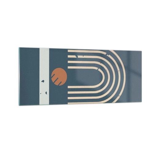 Schilderen op glas - Geometrie op de granaatappel - 100x40 cm